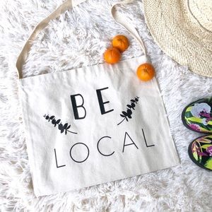 ‘Be Local’ Canvas Shopping Tote Bag
